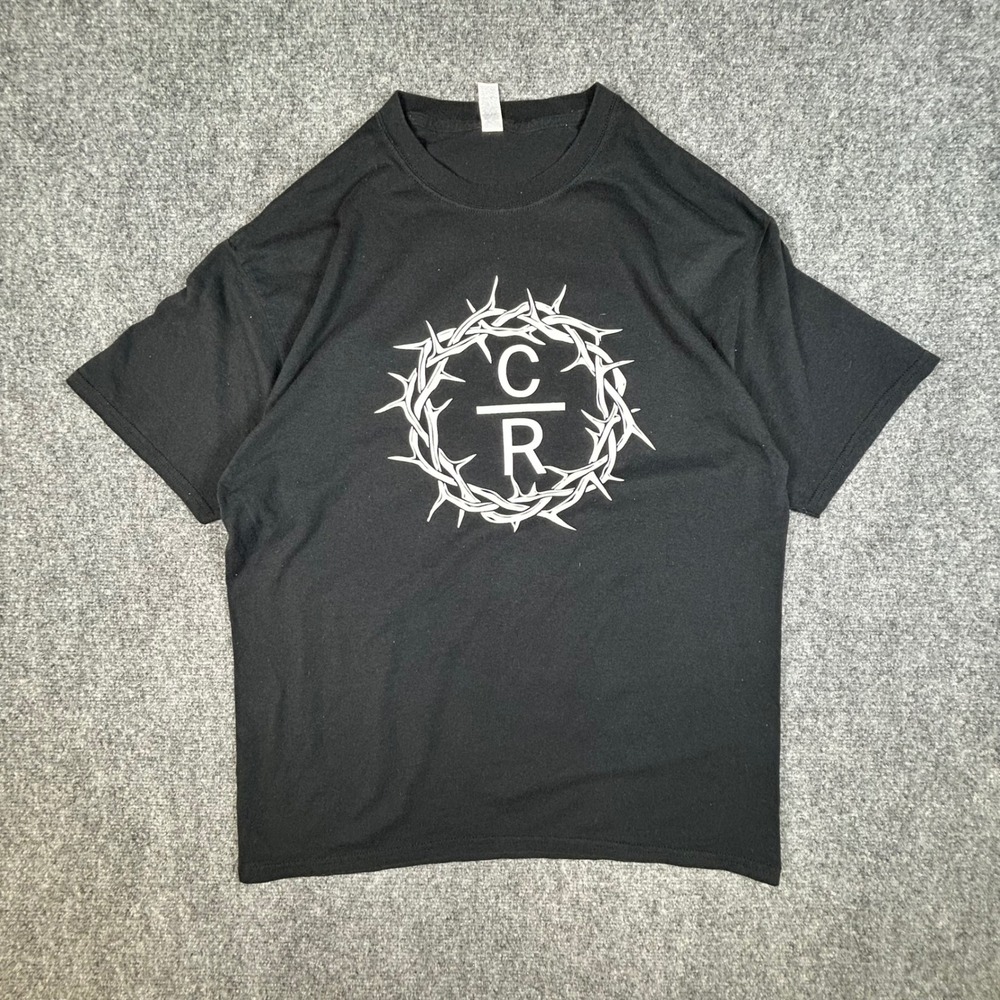 Jerzees Celebrate Recovery CR Crown of Thorns Black Graphic T-Shirt Mens‎ Large